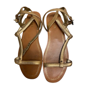 Prada Brown + Gold Sandals, 39