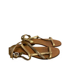 Load image into Gallery viewer, Prada Brown + Gold Sandals, 39
