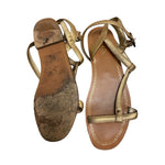 Load image into Gallery viewer, Prada Brown + Gold Sandals, 39
