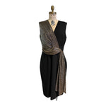 Load image into Gallery viewer, Tahari Arthur S. Levine Black + Gold Dress, Large
