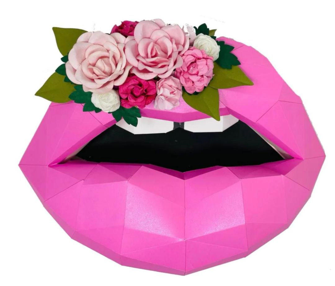 Pucker Up Paper Lips Pink 10" paper lips, 10"